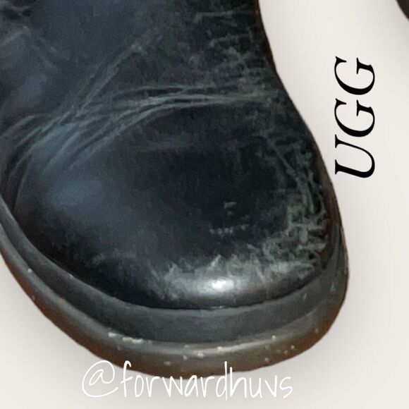 UGG Waterproof Leather Evanna Black Boots - Picture 4 of 14